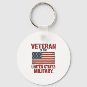 Vintage Veteran USA-Flagge Militär-Vektor-Design_1 Schlüsselanhänger