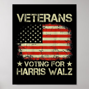 Vintage Veteranen stimmen für Harris W 2024 US-Fla Poster