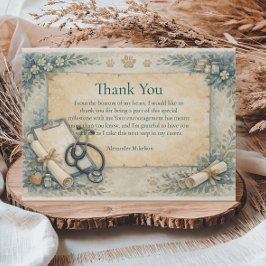 Vintage Veterinary Graduation Part Dankeskarte