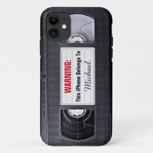 Vintage-VHS-Kassette Personalisierter Name Text iPhone 11 Hülle