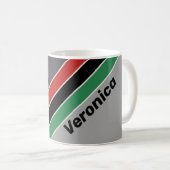 Vintage VHS Stripes mit Namen Kaffeetasse (VorderseiteRechts)