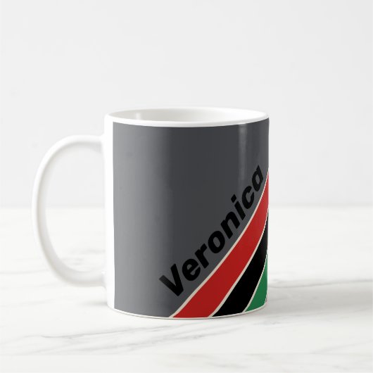 Vintage VHS Stripes mit Namen Kaffeetasse (Links)