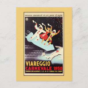 Vintage Viareggio Karneval italienische Reise-Werb Postkarte