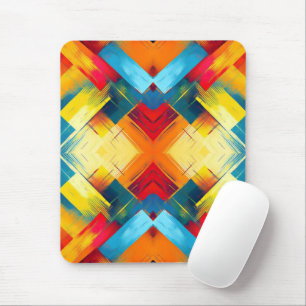 Vintage Vibes in Farben: Stylische geometrische Fo Mousepad