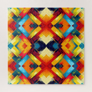 Vintage Vibes in Farben: Stylische geometrische Fo Puzzle