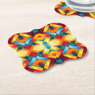 Vintage Vibes in Farben: Stylische geometrische Fo Untersetzer