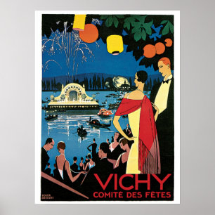 Vintage Vichy französische Zwanzigerjahre Poster