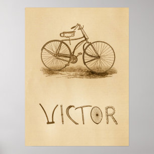 Vintage Victor Safety Fahrräder Werbeplakat Poster