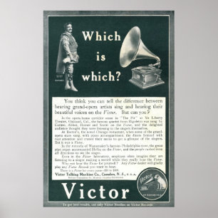 Vintage Victor-Werbung von 1908 Poster