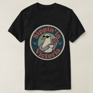 Vintage Victoria BC Kaffee & Möwe T-Shirt