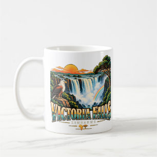 Vintage Victoria Falls Simbabwe Reise Kunst Kaffeetasse