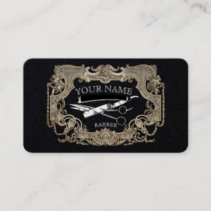 Vintage-Victorian-Ära-Steampunk-Friseurvorlage Visitenkarte