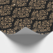 Vintage Victorian Black Gold Damask Pattern Geschenkpapier (Ecke)