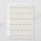 Vintage Victorian Botanical Stripes Birthday Einladung (Rückseite)