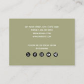 Vintage Victorian Botanical Stripes QR Code Visitenkarte (Rückseite)