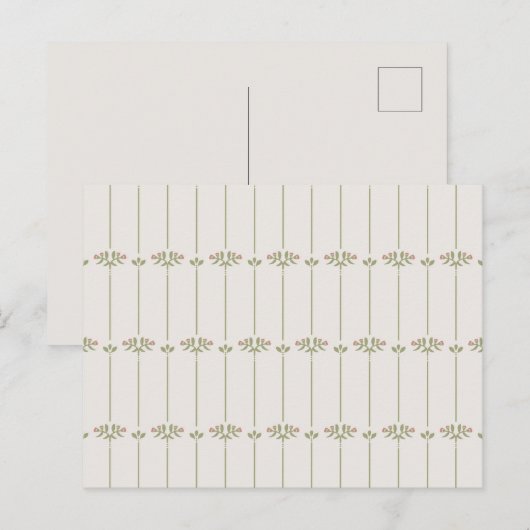 Vintage Victorian Botanical Traditional Lines Postkarte (Vorne/Hinten)