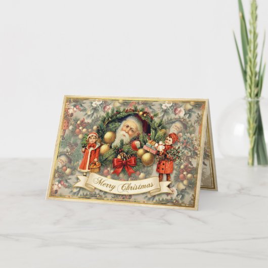 Vintage Victorian Christmas Baubles Feiertagskarte (Vorderseite)