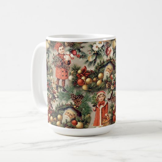 Vintage Victorian Christmas Baubles Kaffeetasse (Vorderseite Links)