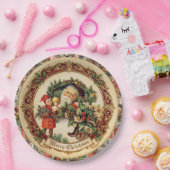 Vintage Victorian Christmas Baubles Pappteller (Party)