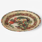 Vintage Victorian Christmas Baubles Pappteller (Schrägansicht)