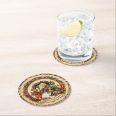 Vintage Victorian Christmas Baubles Runder Pappuntersetzer (Vor Ort)