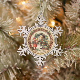 Vintage Victorian Christmas Baubles Schneeflocken Zinn-Ornament