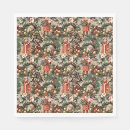 Vintage Victorian Christmas Baubles Serviette