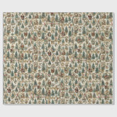 Vintage Victorian Christmas Collage | Retro Santa  Geschenkpapier (Flach)