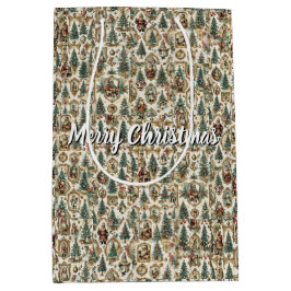 Vintage Victorian Christmas Collage | Retro Santa  Mittlere Geschenktüte