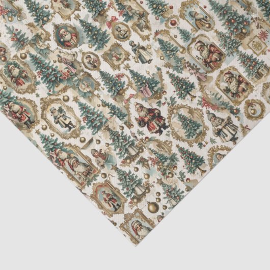 Vintage Victorian Christmas Collage | Retro Santa  Seidenpapier (Detail)