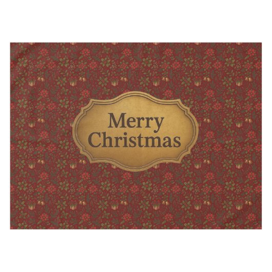 Vintage, Victorian Christmas patterned Tischdecke (Vorderseite (Horizontal))