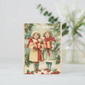 Vintage Victorian Christmas Postcard Postkarte (Stehend Vorderseite)
