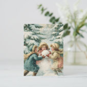 Vintage Victorian Christmas Postcard Postkarte (Stehend Vorderseite)