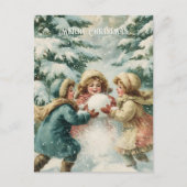 Vintage Victorian Christmas Postcard Postkarte (Vorderseite)