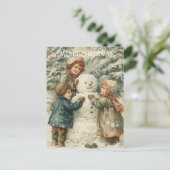 Vintage Victorian Christmas Postcard Postkarte (Stehend Vorderseite)