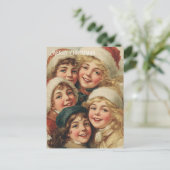 Vintage Victorian Christmas Postcard Postkarte (Stehend Vorderseite)