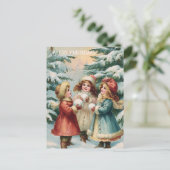 Vintage Victorian Christmas Postcard Postkarte (Stehend Vorderseite)