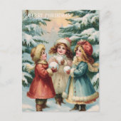 Vintage Victorian Christmas Postcard Postkarte (Vorderseite)