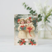 Vintage Victorian Christmas Postcard Postkarte (Stehend Vorderseite)
