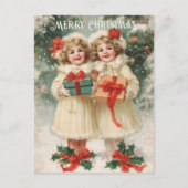Vintage Victorian Christmas Postcard Postkarte (Vorderseite)