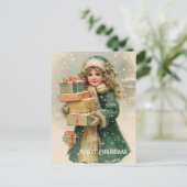 Vintage Victorian Christmas Postcard Postkarte (Stehend Vorderseite)