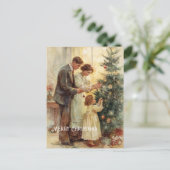 Vintage Victorian Christmas Postcard Postkarte (Stehend Vorderseite)