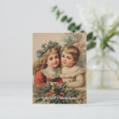 Vintage Victorian Christmas Postcard Postkarte (Stehend Vorderseite)