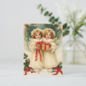 Vintage Victorian Christmas Postcard Postkarte (Stehend Vorderseite)