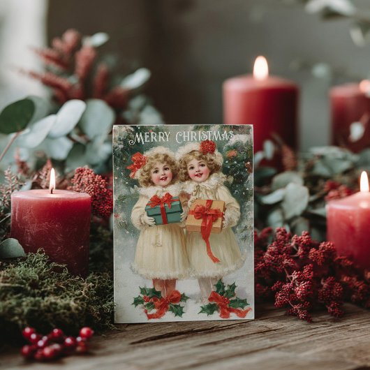 Vintage Victorian Christmas Postcard Postkarte