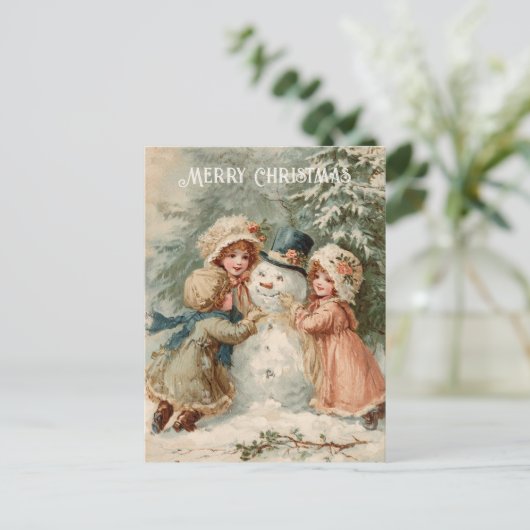 Vintage Victorian Christmas Postcard Postkarte (Stehend Vorderseite)