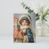 Vintage Victorian Christmas Postcard Postkarte (Stehend Vorderseite)