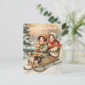 Vintage Victorian Christmas Postcard Postkarte (Stehend Vorderseite)