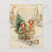 Vintage Victorian Christmas Postcard Postkarte (Vorderseite)