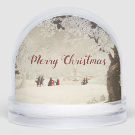 Vintage Victorian Christmas Winter Scene Schneekugeln